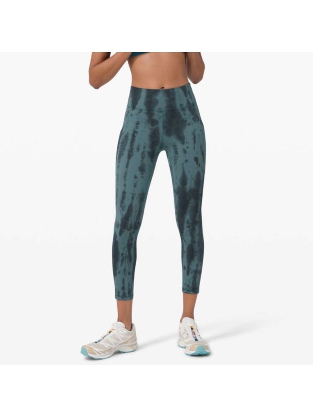 Lululemon Invigorate High-Rise Tight 25" Graphite Grey Teal leggings Size 6